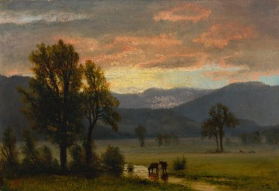 Paisaje con ganado de Albert Bierstadt